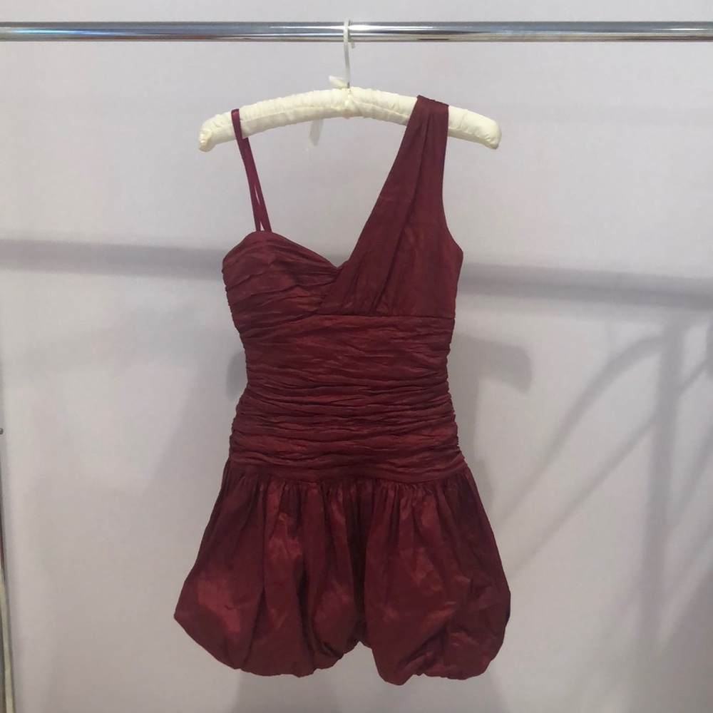 Red BCBGMaxAzria one shoulder dress